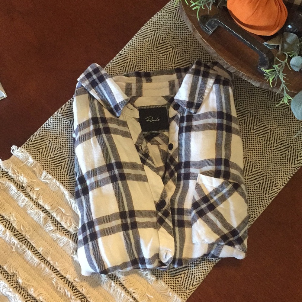 Rails Hunter plaid size small white and marine